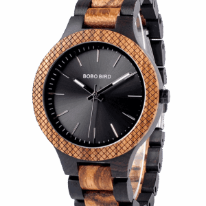 Ebony Quartz Watch Zebra Wood Wtaches for Men D30-1
