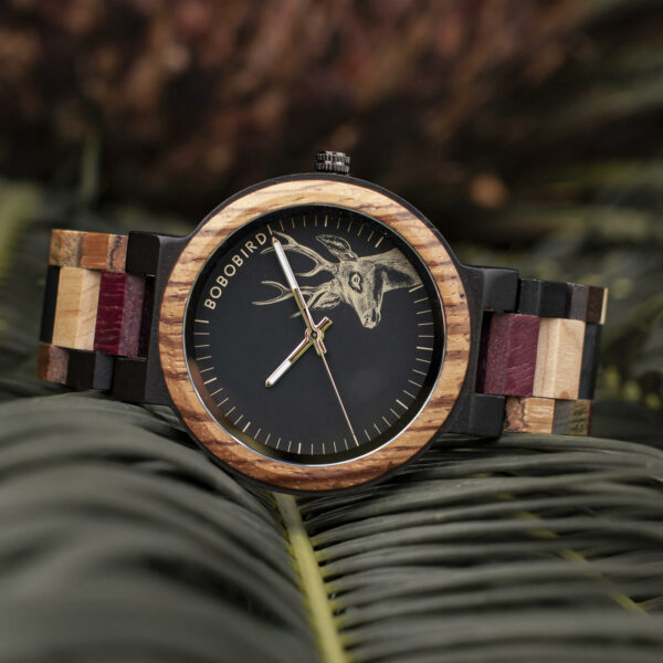 Regali personalizzati per lui BOBO BIRD orologi di legno colorati in legno - Rainbow P14-2