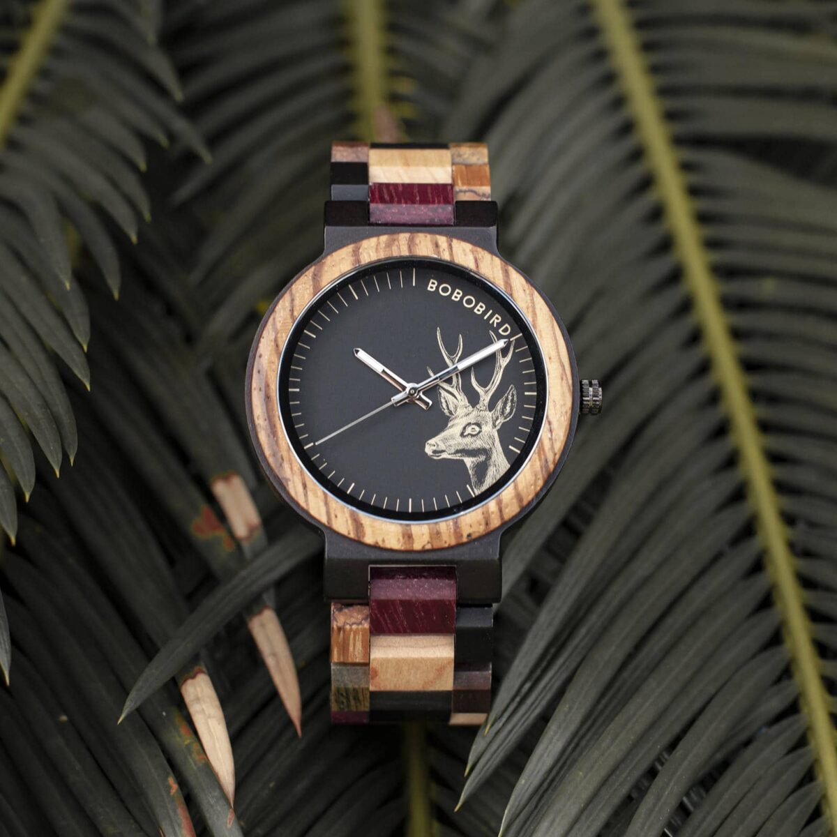Bobo Bird Multicolor Wooden Watch Classic Multifunctional Chronograph Moonphase Wooden Watch  main image 3