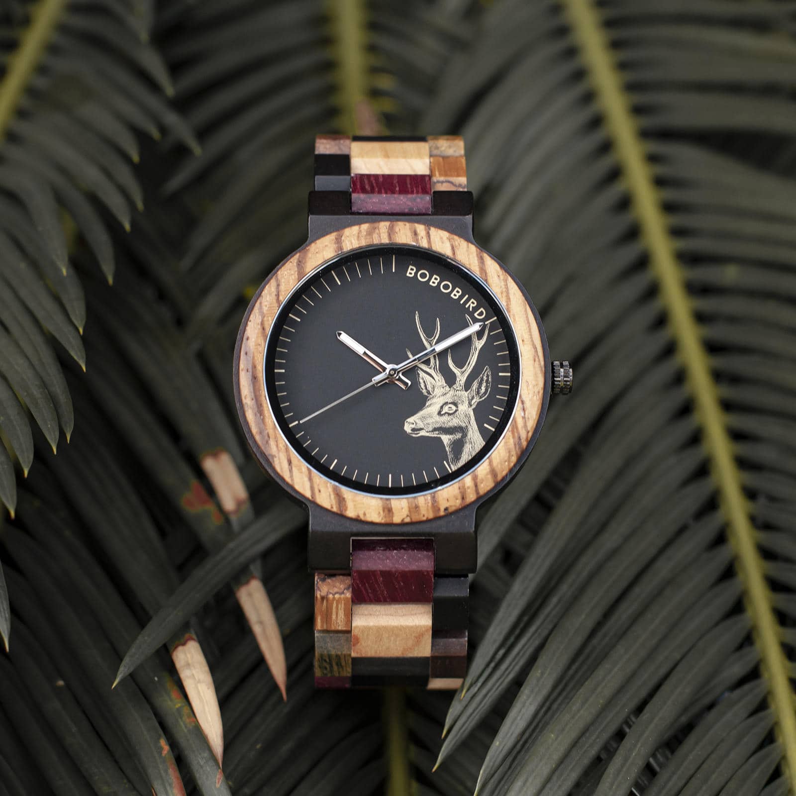 Regalos personalizados para él BOBO BIRD Relojes de madera de colores - Arco Iris
