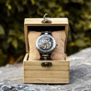 Luxury Handmade Natural Ebony Wood Automatic Mechanical Movement Men's Wooden Watches - General Q29-1
