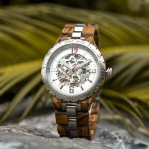 Luxury Handmade Natural Zebra Wood Automatic Mechanical Movement Men's Wooden Watches - General Q29-2