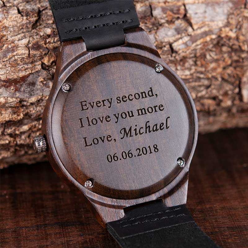 engraved wooden watches