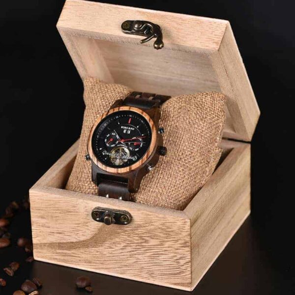 Luxury Mechanical Multifunctional Business Wood Watch Q27-5