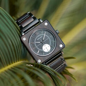Men's Natural Wooden Watches Square Dial Chrono Luxury Quartz Personalized Wood Watch R14-1-2