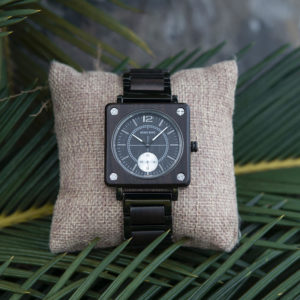 Men's Natural Wooden Watches Square Dial Chrono Luxury Quartz Personalized Wood Watch R14-1