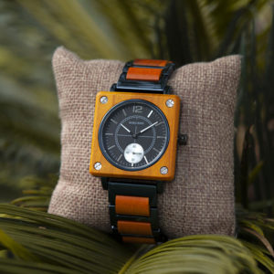 Wooden Watches for Men Luxury Stainless Steel & Natural Koa Wooden Chronograph watches R14-1-8