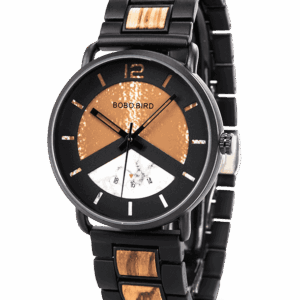 Fashion Stainless Steel Zebra Wood Watch R30-2