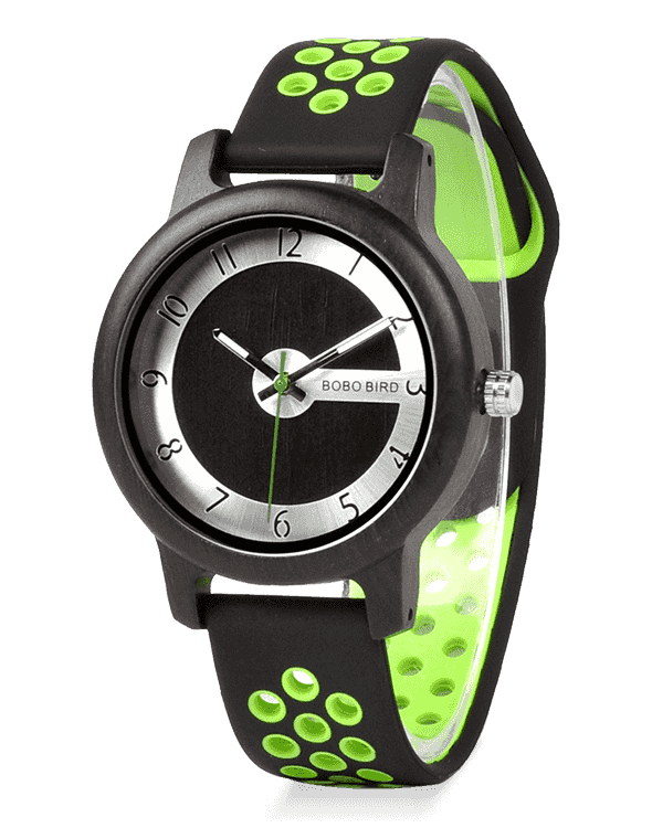 Unisex Quartz Watch with Green Silicone Band