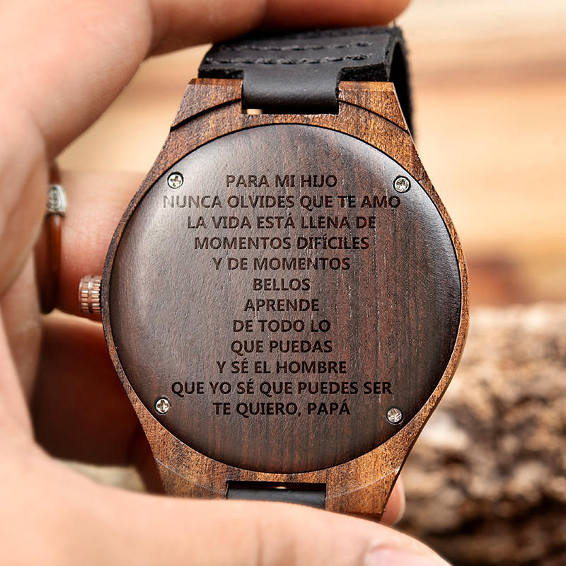 プレゼントに最適な木製腕時計の刻印｜BOBO BIRD