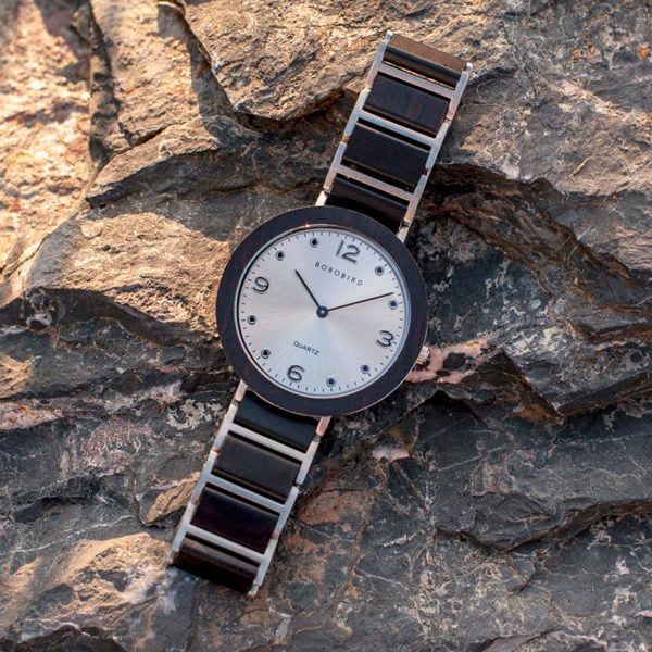 Orologi di moda ultra sottili in legno d'ebano di BOBO BIRD