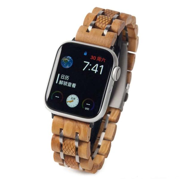NATURAL WOODEN APPLE WATCH BANDS S17-2