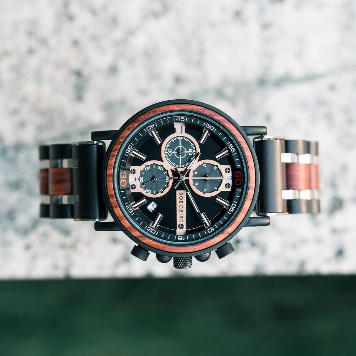 Personalized Engraved Wooden Watches fom Men padauk and silver Stainless Steel - King Arthur S18-1_1500_22 Personalized Engraved Wooden Watches fom Men padauk and silver Stainless Steel - King Arthur S18-1_1500_22