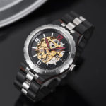 Premium Handcrafted Natural Ebony Wood Automatic Mechanical Movement Wooden Watches for Men Best Gift for Him - Gold S11-1