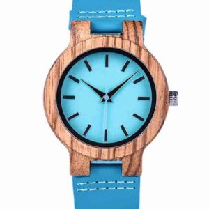 Women Wooden Watches Timepieces Turquoise Blue Lovers Great Gifts C28-1
