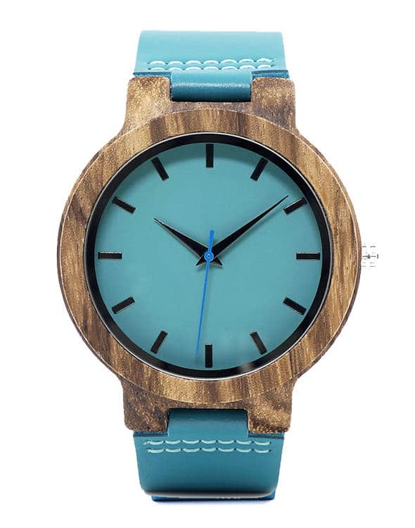 Bobo Bird Turquoise Blue Men Wooden Watches Lovers Great Gifts C28