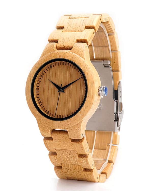 竹製の木製腕時計（女性用） L28