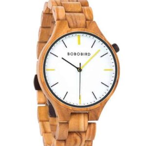 GENTLEMAN Collection Handmade Zebrawood Wooden Watch S27-3