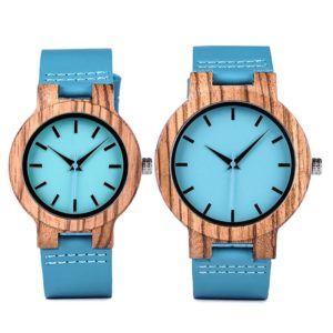 Turquoise Blue Men Wooden Watches Lovers Great Gifts C28