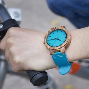 Turquoise Blue Men Wooden Watches Lovers Great Gifts C28