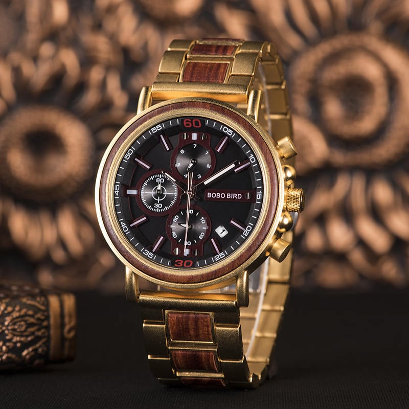 Commander Collection Handmade Rosewood Wooden Watches S18-4 Commander Collection Handmade Rosewood Wooden Watches S18-4