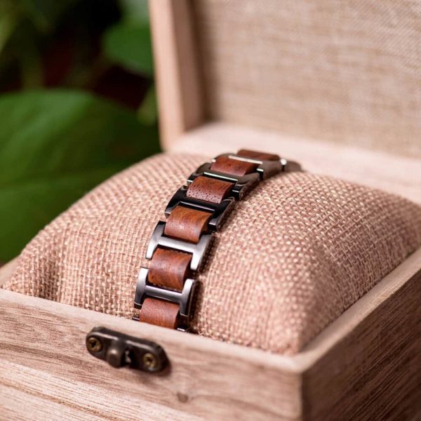 Men's Stainless Steel and Wooden Bracelets WB-3