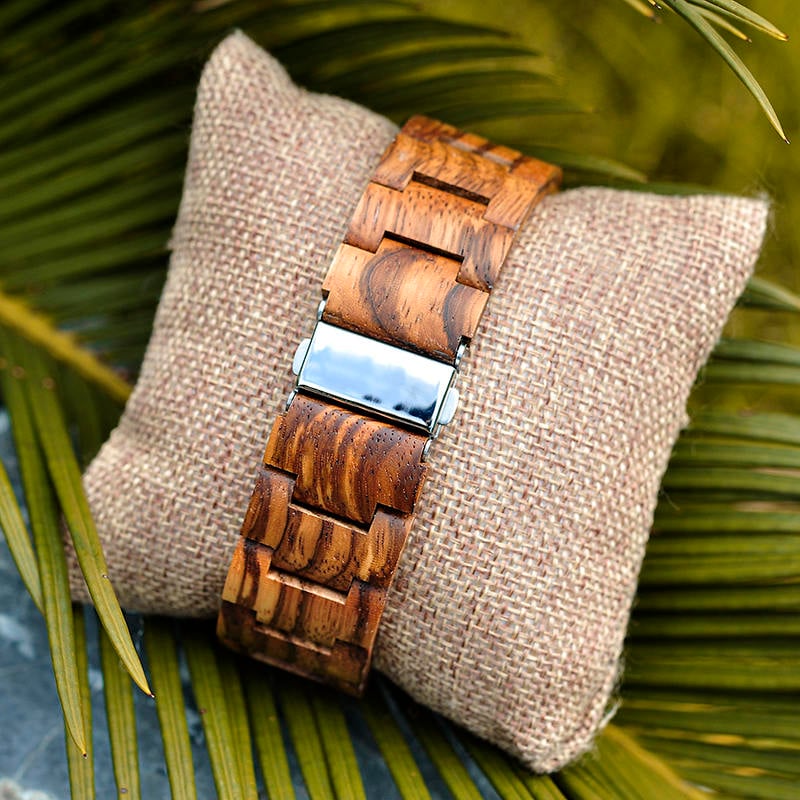 Handmade Natural Zebrawood Engraved Wooden Watches Scandinavian Runes - Helm of Awe T16-2-9 Handmade Natural Zebrawood Engraved Wooden Watches Scandinavian Runes - Helm of Awe T16-2-9