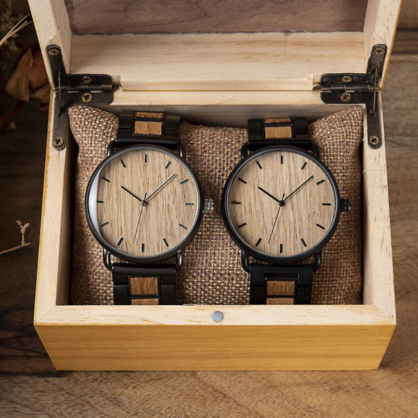 Relojes de madera para hombres Regalos personalizados únicos para él - Nogal T23-2