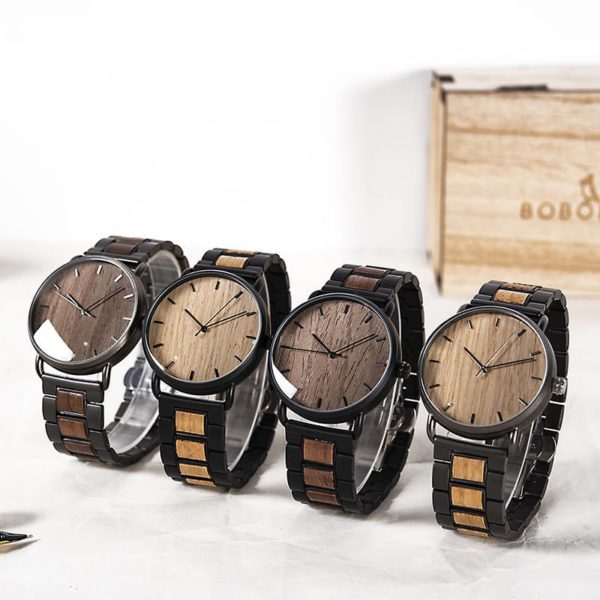 Einzigartige Geschenke BOBO BIRD hölzerne Uhren für Männer - Walnuss T23-1
