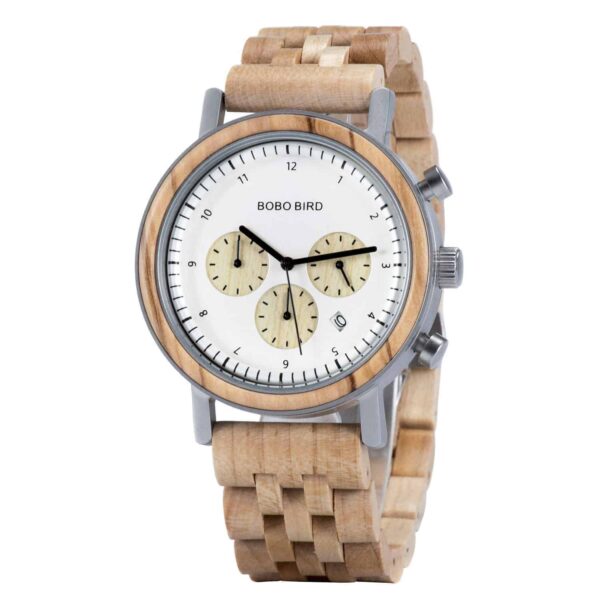 Minimalist Lightweight Handmade Olivewood Wooden Wrist Watch Japanese Quartz Movement - Neutron Star T27-3
