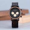 Minimalist Lightweight Handmade Ebony Wooden Wrist Watch Japanese Quartz Movement - Jupiter T27-1