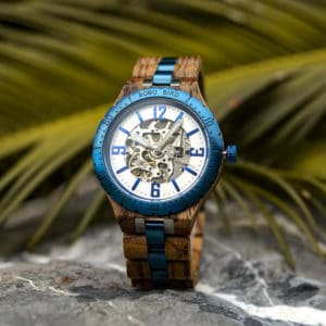 Luxury Handmade Natural Zebra Wood Automatic Mechanical Movement Men's Wooden Watches - General Q29-3