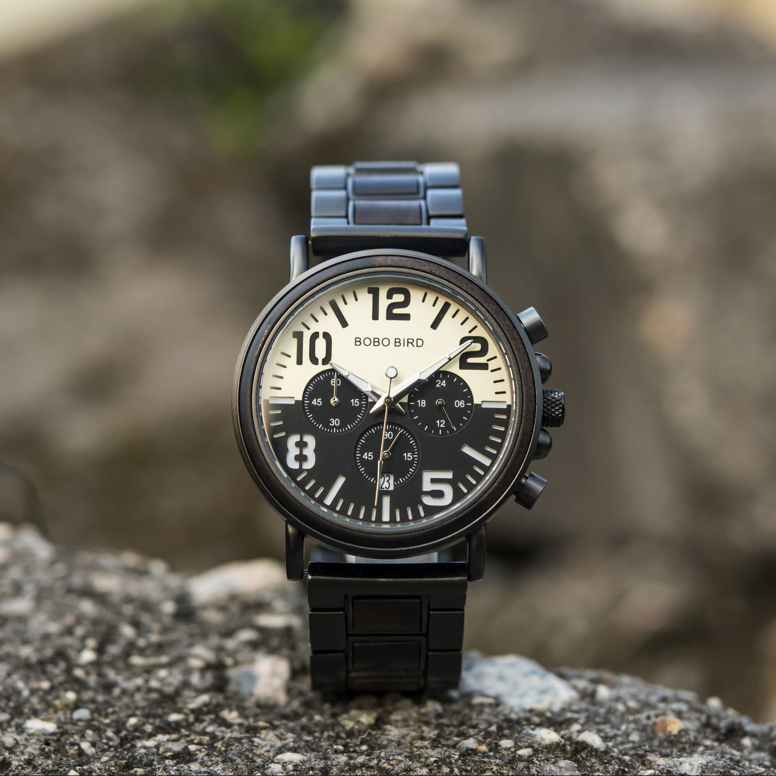 Relógios de Madeira Ebony Ebony Engrave - Twilight R25-2