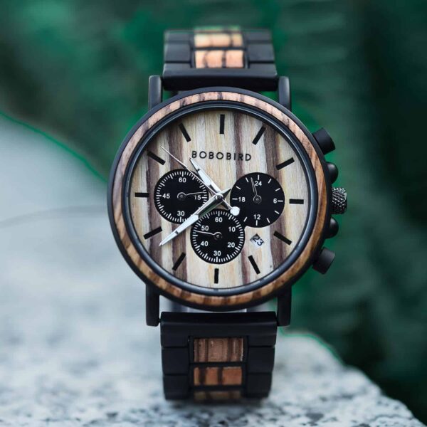 Personalized Engraved Wooden Watches Zebrawood Customized Watch Unique Personalized Gifts for Him - Shine