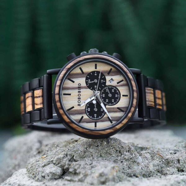 Personalized Engraved Wooden Watches Zebrawood Customized Watch Unique Personalized Gifts for Him - Shine P09-1