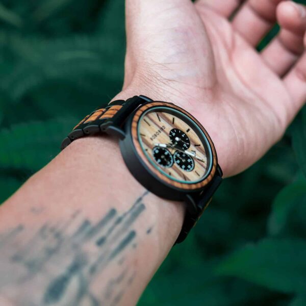 Personalized Engraved Wooden Watches Zebrawood Customized Watch Unique Personalized Gifts for Him - Shine P09-1