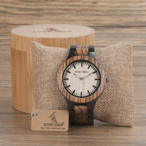 Mens Unique Ebony Engrave Wooden Watches - N28
