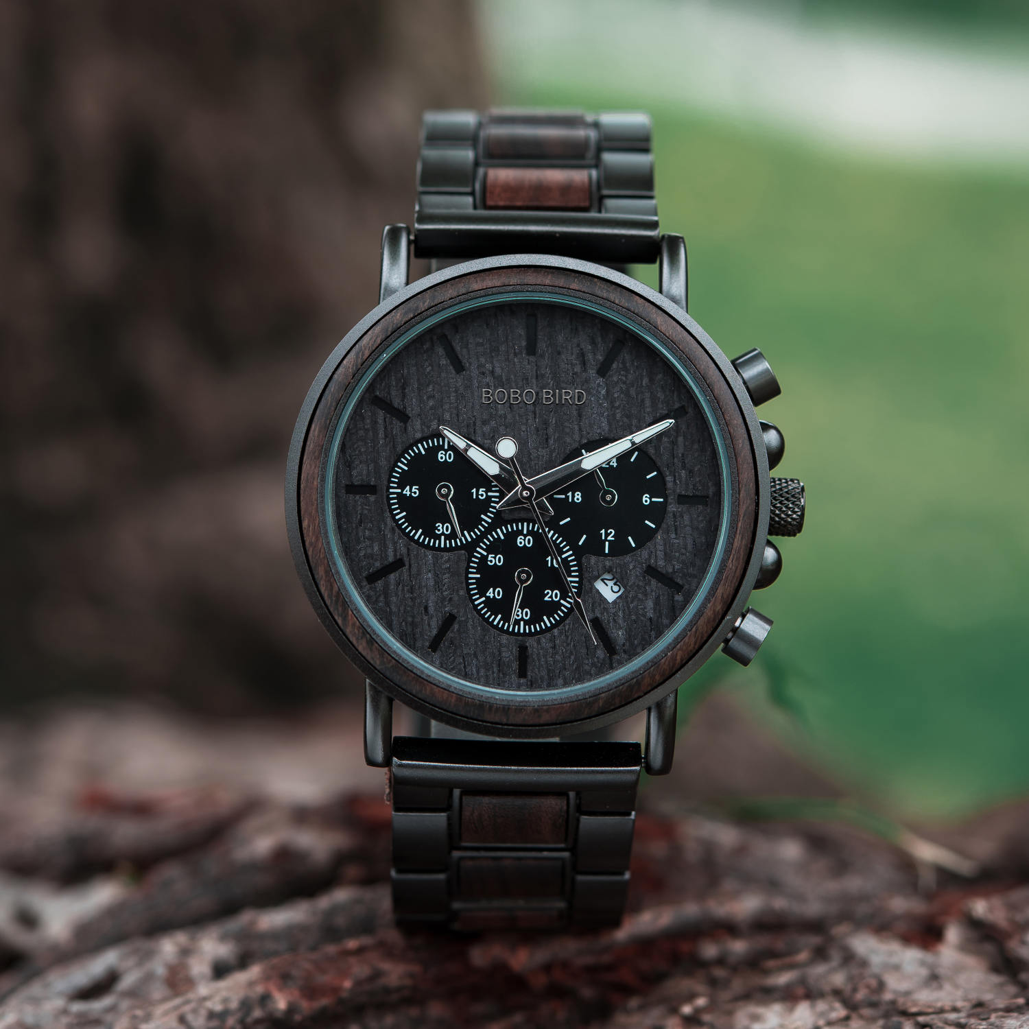 Relógios Personalizados de Presente Clássicos feitos à mão Relógios de Madeira Homens de Ébano Melhores Ideias de Presentes para Homens 2021 - Explorer