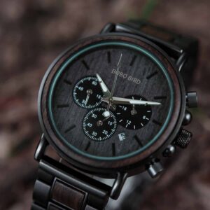 Classic Handmade Personalized Gift Ebony Men's Wooden Watches Best Gift Ideas for Men 2022 - Explorer Q26-1