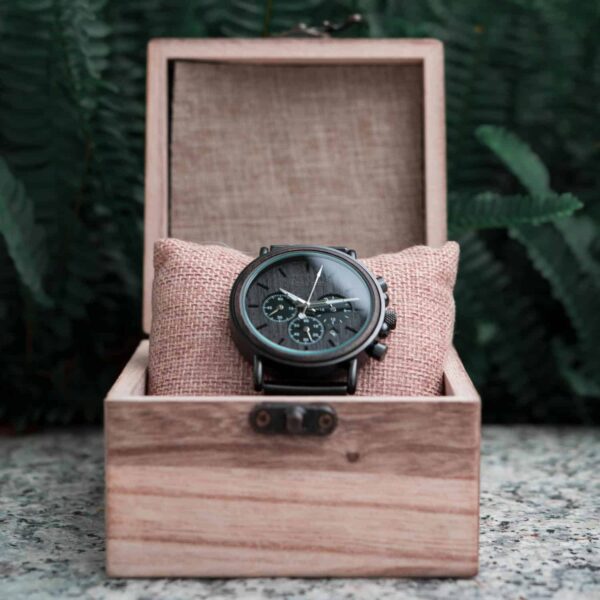 Classic Handmade Personalized Gift Ebony Men's Wooden Watches Best Gift Ideas for Men 2021 - Explorer Q26-1