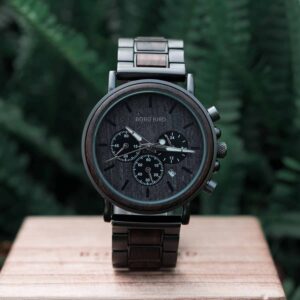 Classic Handmade Personalized Gift Ebony Men's Wooden Watches Best Gift Ideas for Men 2021 - Explorer Q26-1_7