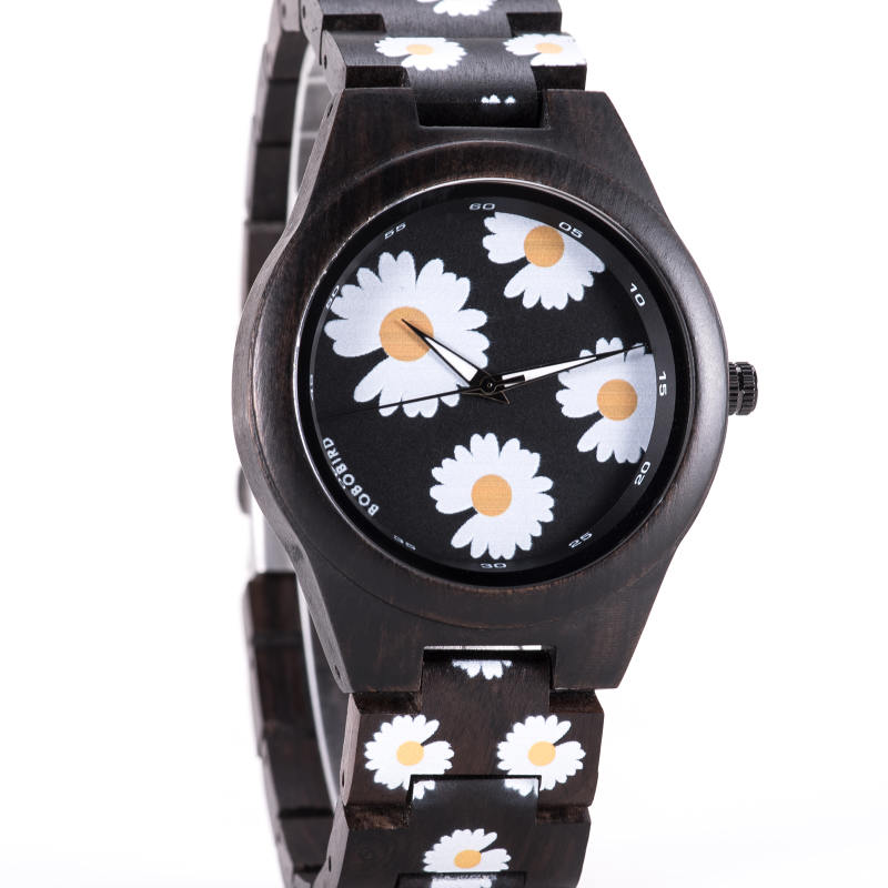The Fashion Handmade Ebony Printed Unique Wooden Watches