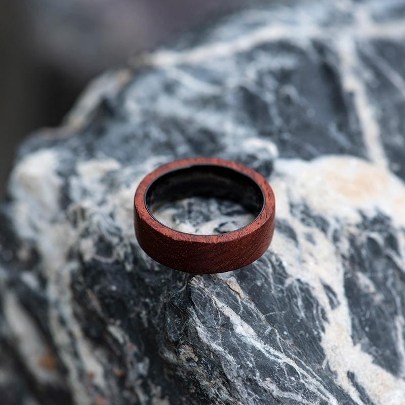 Rosewood Wood Ring Wood Band Climbing Ring Traveler gift Anniversary Gift WR-1-10 Rosewood Wood Ring Wood Band Climbing Ring Traveler gift Anniversary Gift WR-1-10