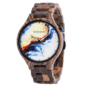 Engraved Wooden Watch For Men Handmade Zebrawood Personalized Wood Watch - T26