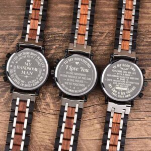 Personalized Engraved Wooden Watches fom Men - TO MY FIANCE-1