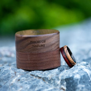 Redwood & Zebrawood wedding band, Black tungsten wooden ring, Wooden ring for men, Men's wedding band ring GSP11-01J