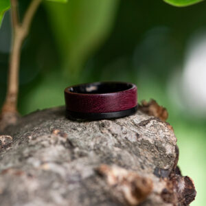 Wood wedding band, Black tungsten wooden ring, Wooden ring for men, Men's wedding band ring GSP10-01L-8