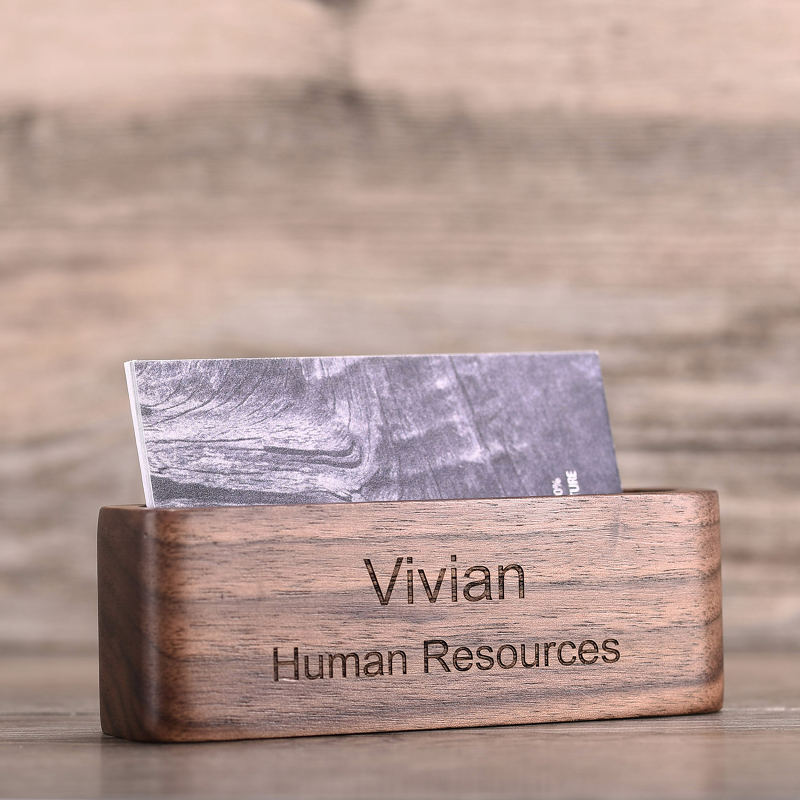 Personalized Wood Business Card Holder