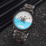 Personalized Automatic Mechanical Handmade Wooden Watches Aviation Military Style Ebony Watch GT043-1A