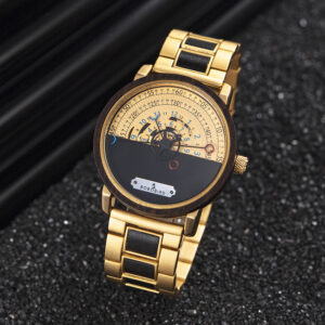 Personalized Automatic Mechanical Handmade Wooden Watches Aviation Military Style Ebony Watch GT043-2A